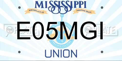 E05MGI Mississippi License Plate