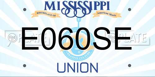 E060SE Mississippi License Plate