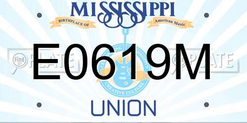E0619M Mississippi License Plate