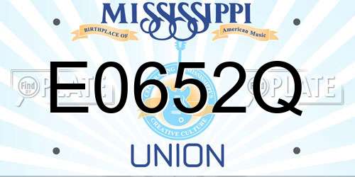 E0652Q Mississippi License Plate