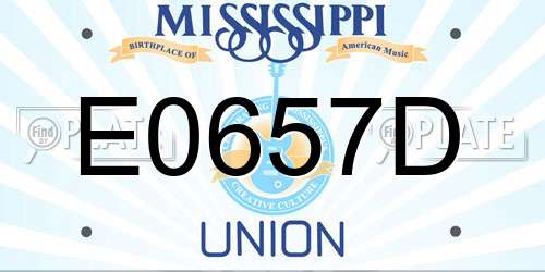 E0657D Mississippi License Plate