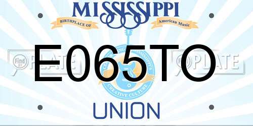E065TO Mississippi License Plate