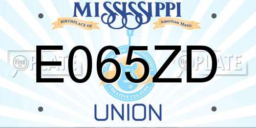 E065ZD Mississippi License Plate
