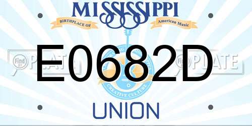 E0682D Mississippi License Plate