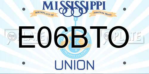 E06BTO Mississippi License Plate