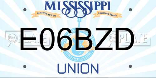 E06BZD Mississippi License Plate