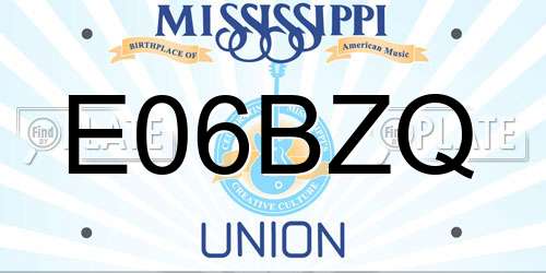 E06BZQ Mississippi License Plate