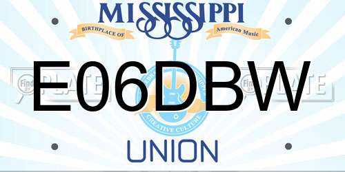 E06DBW Mississippi License Plate