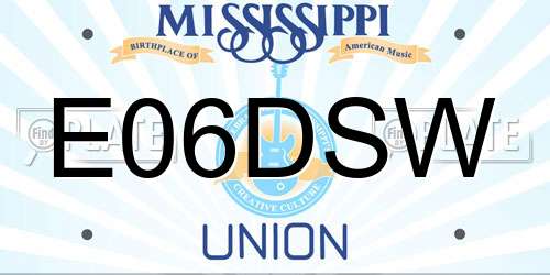 E06DSW Mississippi License Plate