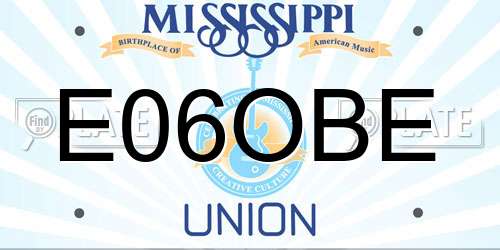 E06OBE Mississippi License Plate