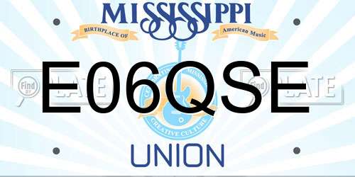 E06QSE Mississippi License Plate