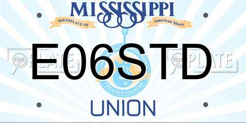 E06STD Mississippi License Plate