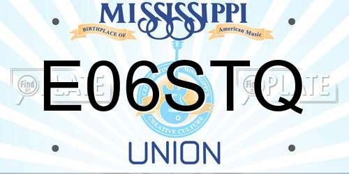 E06STQ Mississippi License Plate