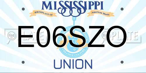 E06SZO Mississippi License Plate