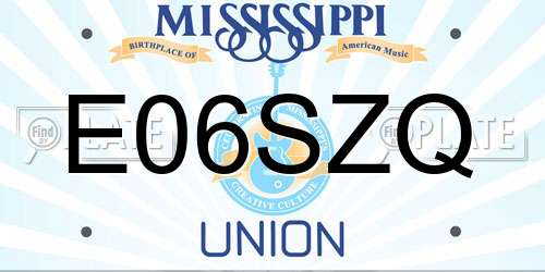 E06SZQ Mississippi License Plate