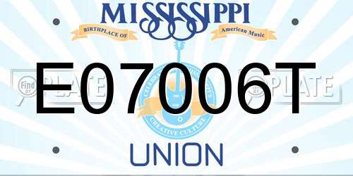 E07006T Mississippi License Plate