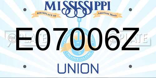 E07006Z Mississippi License Plate