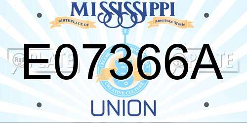E07366A Mississippi License Plate