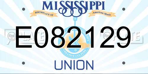 E082129 Mississippi License Plate
