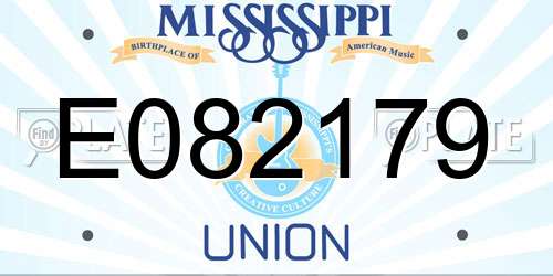 E082179 Mississippi License Plate
