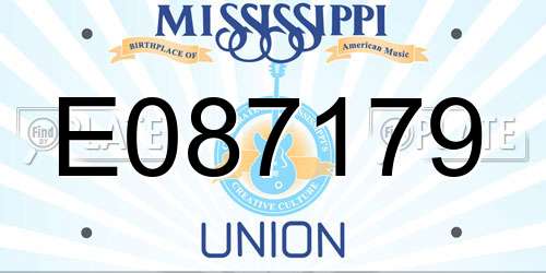 E087179 Mississippi License Plate