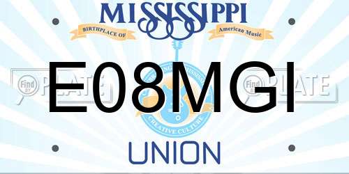 E08MGI Mississippi License Plate