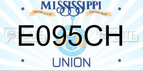 E095CH Mississippi License Plate