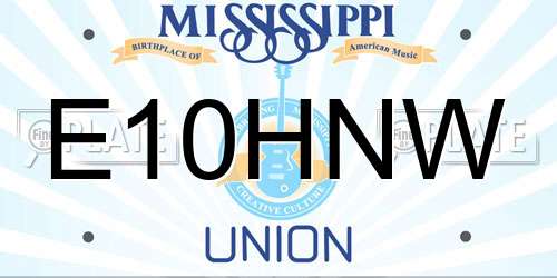 E10HNW Mississippi License Plate