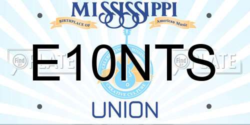 E10NTS Mississippi License Plate