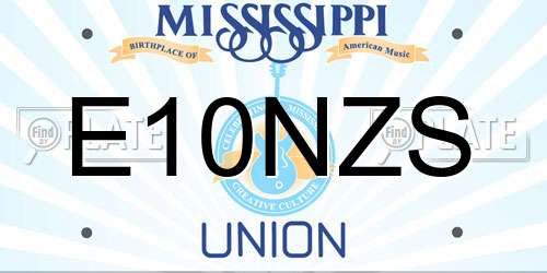 E10NZS Mississippi License Plate
