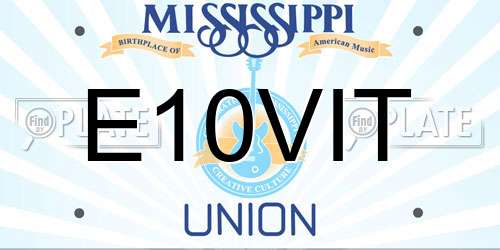 E10VIT Mississippi License Plate