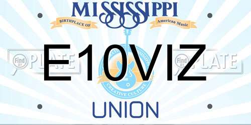 E10VIZ Mississippi License Plate
