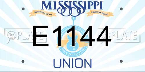 E1144 Mississippi License Plate