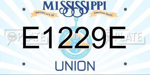 E1229E Mississippi License Plate
