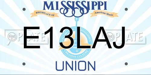 E13LAJ Mississippi License Plate
