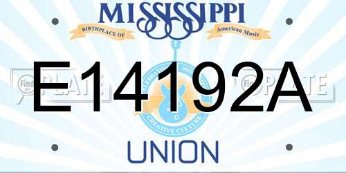 E14192A Mississippi License Plate