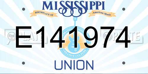 E141974 Mississippi License Plate