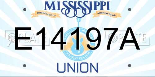 E14197A Mississippi License Plate