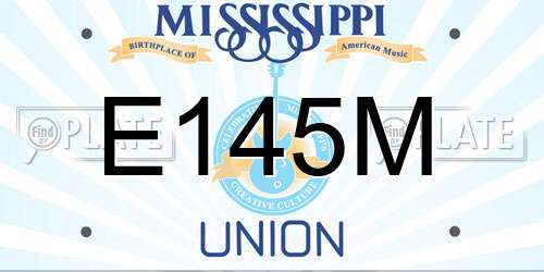 E145M Mississippi License Plate