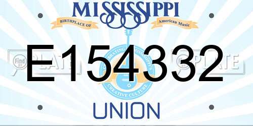 E154332 Mississippi License Plate