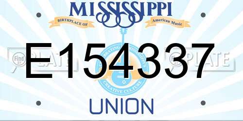 E154337 Mississippi License Plate