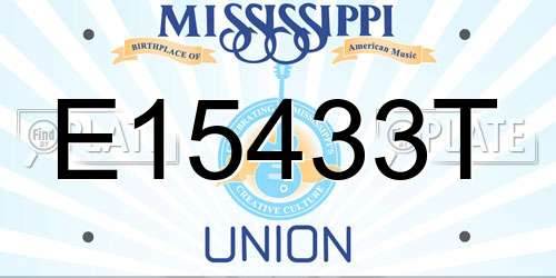 E15433T Mississippi License Plate