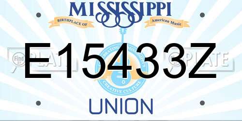 E15433Z Mississippi License Plate