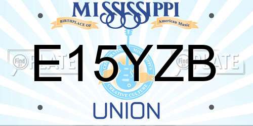 E15YZB Mississippi License Plate