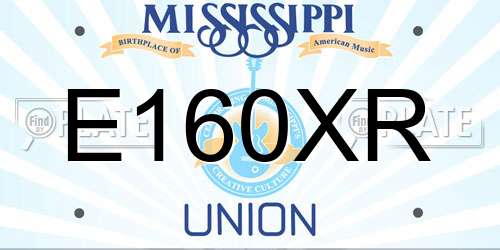 E160XR Mississippi License Plate