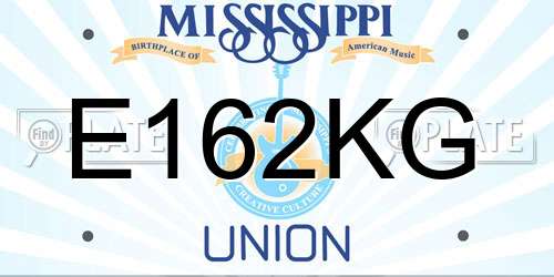 E162KG Mississippi License Plate