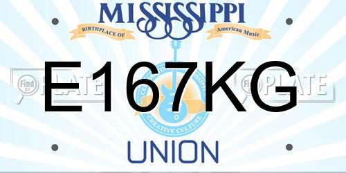 E167KG Mississippi License Plate