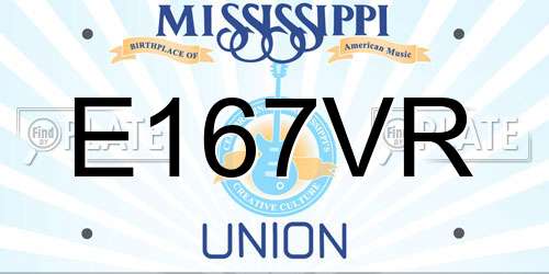E167VR Mississippi License Plate