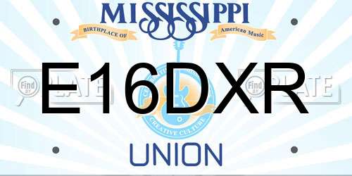E16DXR Mississippi License Plate