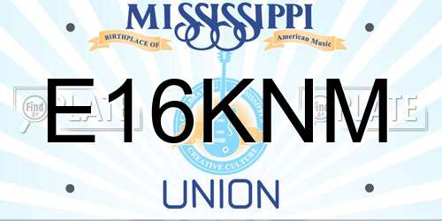 E16KNM Mississippi License Plate